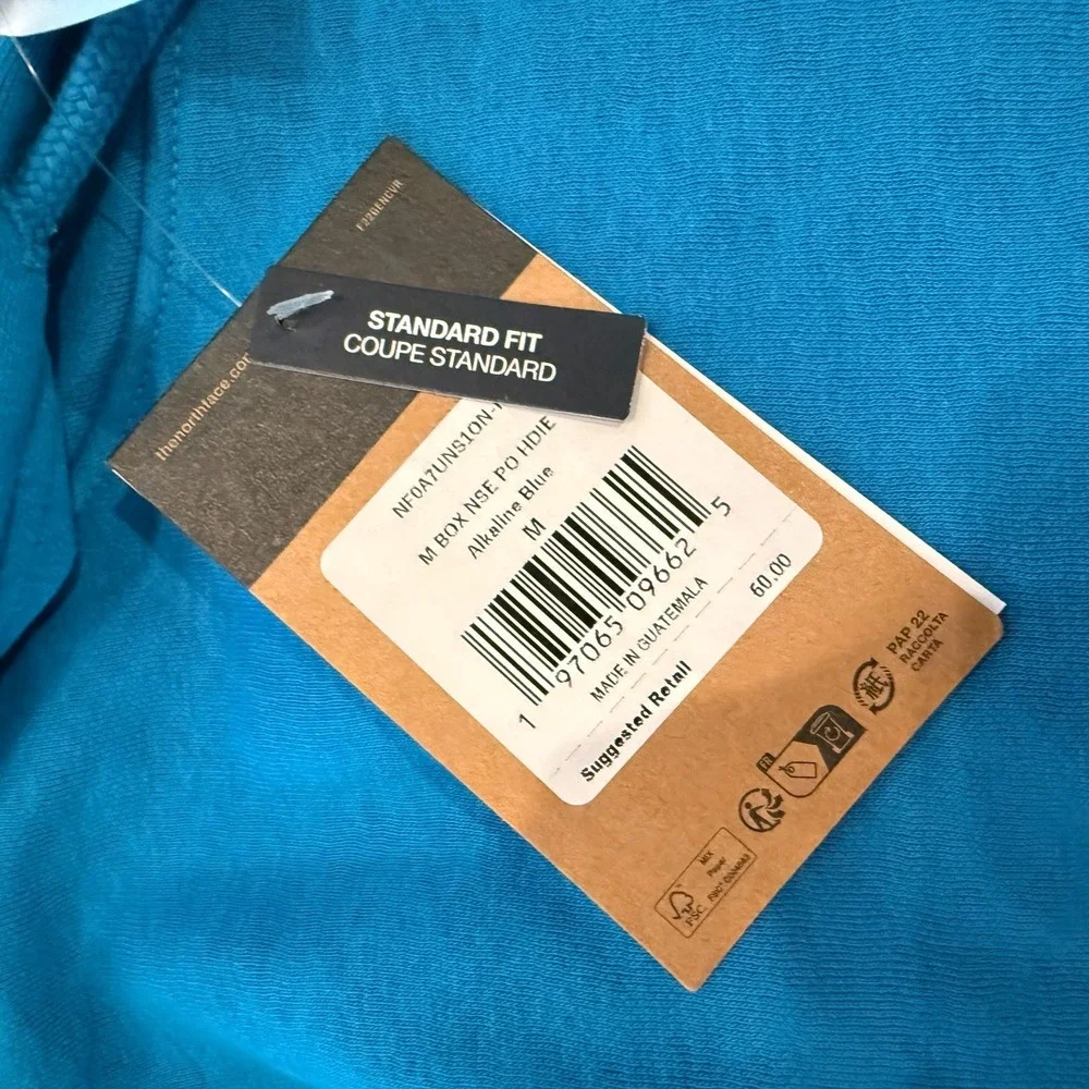 NWT The North Face Mens Box NSE Pullover Hoodie Blue Standard Fit Size M‎